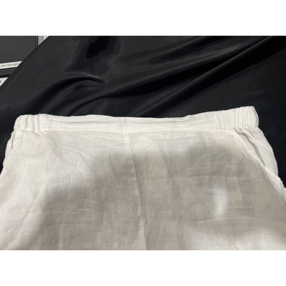 CP Shades Wendy Wide Leg Solid White Linen Pull on Pants Women's XL - Picture 9 of 12